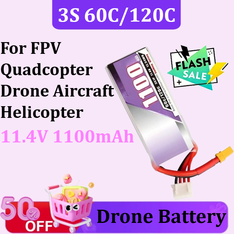 Drone Battery 3S - 3S 1100mAh 60C/120C 11.4V Lipo Batterij